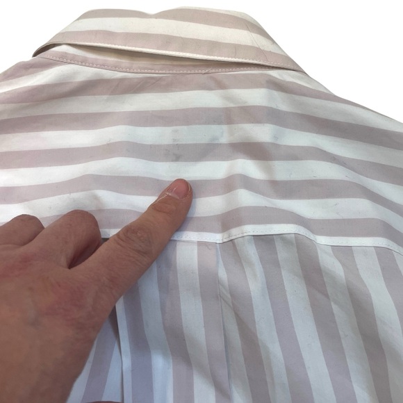 Rag & Bone Maxine Stripe Cotton Poplin Shirt Women SP Mauve Neutral - Picture 9 of 9